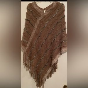 Soft 100% Acrylic Poncho. One Size.